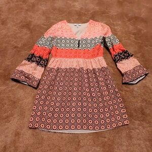 Derek Lam 10 Crosby Silk Patchwork V Neck Dress Size 6